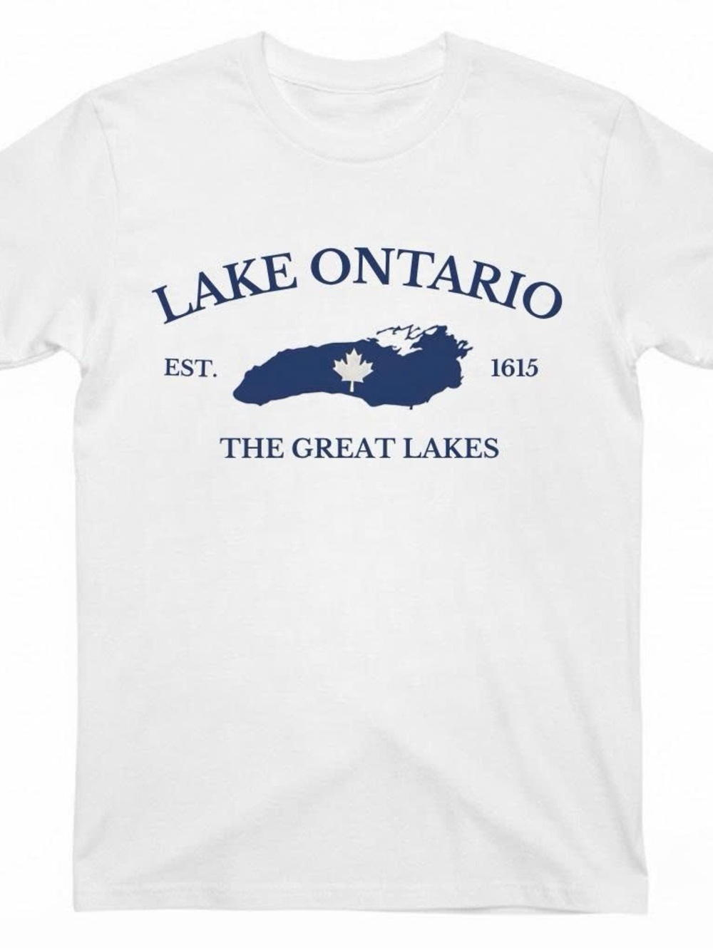 Gildan White With Lake Ontario Est 1615 Graphic Tee